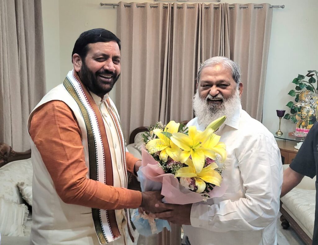 Nayab Singh Saini Visits Energy Minister Anil Vij 