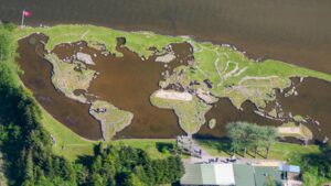 Danish farmer built an entire world map inside a lake
