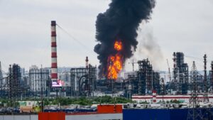 ‘Dragging out of war’: Ukraine hits Moscow region’s largest refinery in deep-strike attack – video