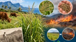 In 1883, Hawaii successfully introduced African Guinea grass for livestock feed; 143 years later, the 9-foot invasive grass can produce 9,000 seeds per plant and has a 0.89 fire-risk score