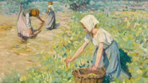 An English artist paid £2,090 for a painting listed only as ‘in the style of’ Helen McNicoll; experts later proved it was her long-lost Bean Harvest, valued at £300,000 and sold for £174,000
