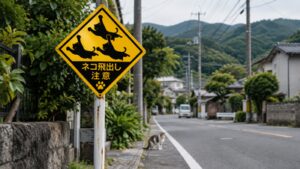 In Japan, local authorities have installed signs warning drivers that cats may suddenly dash into the road, using playful illustrations to make the danger memorable | World News