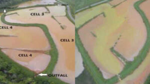 In 2019, US researchers added fluorescent dye to a Pennsylvania mine-water wetland and flew 12 drone missions; a system designed for 29-hour retention held water for only 4.65 hours